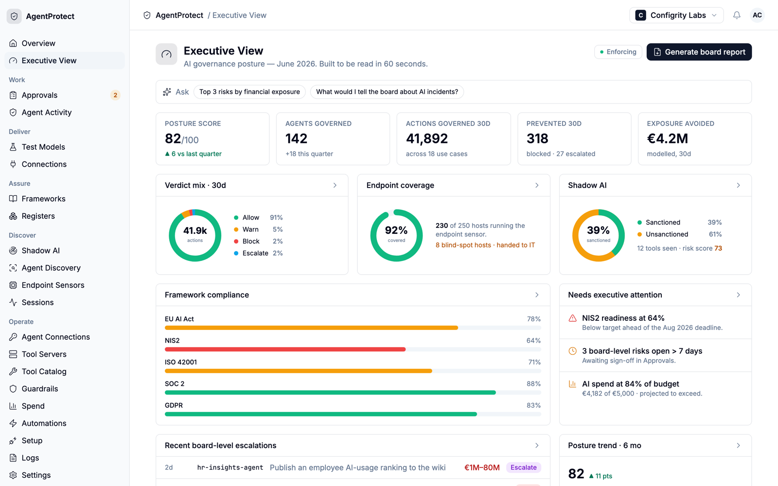 AgentProtect - Arreteq platform screenshot