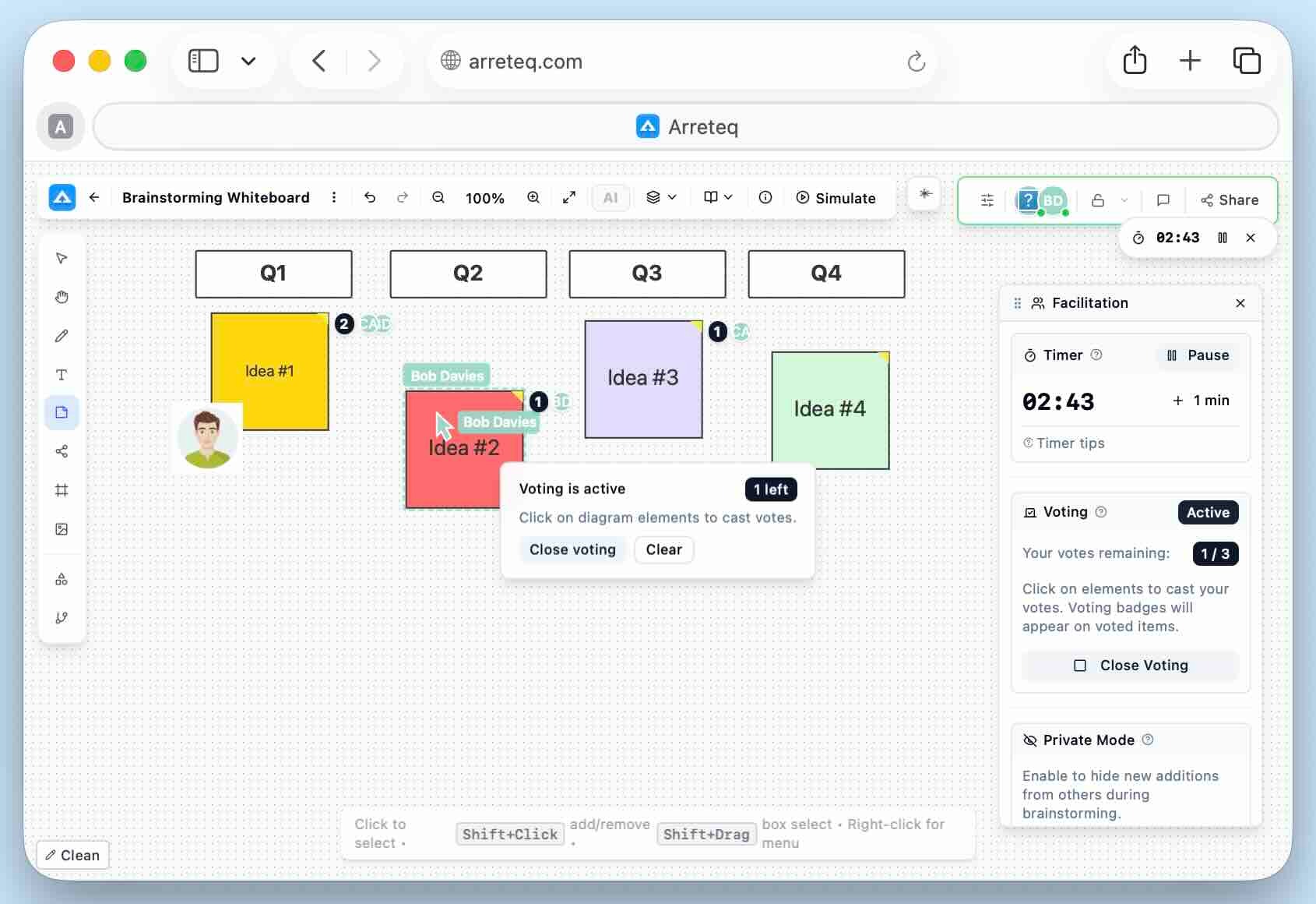 Collaborative AI-Powered Diagramming - Arreteq platform screenshot